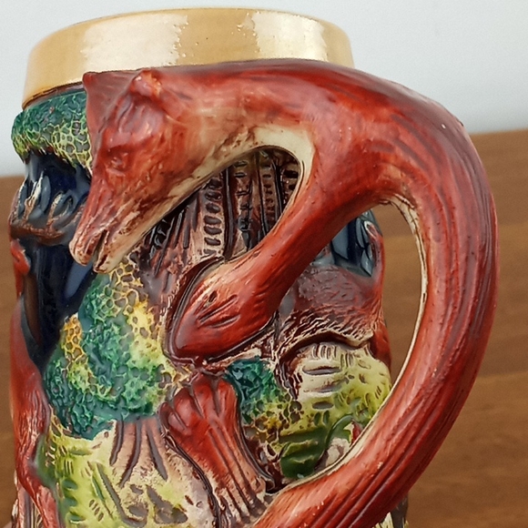 Vintage west german beer stein original king stoneware fox handle - Picture 4 of 6